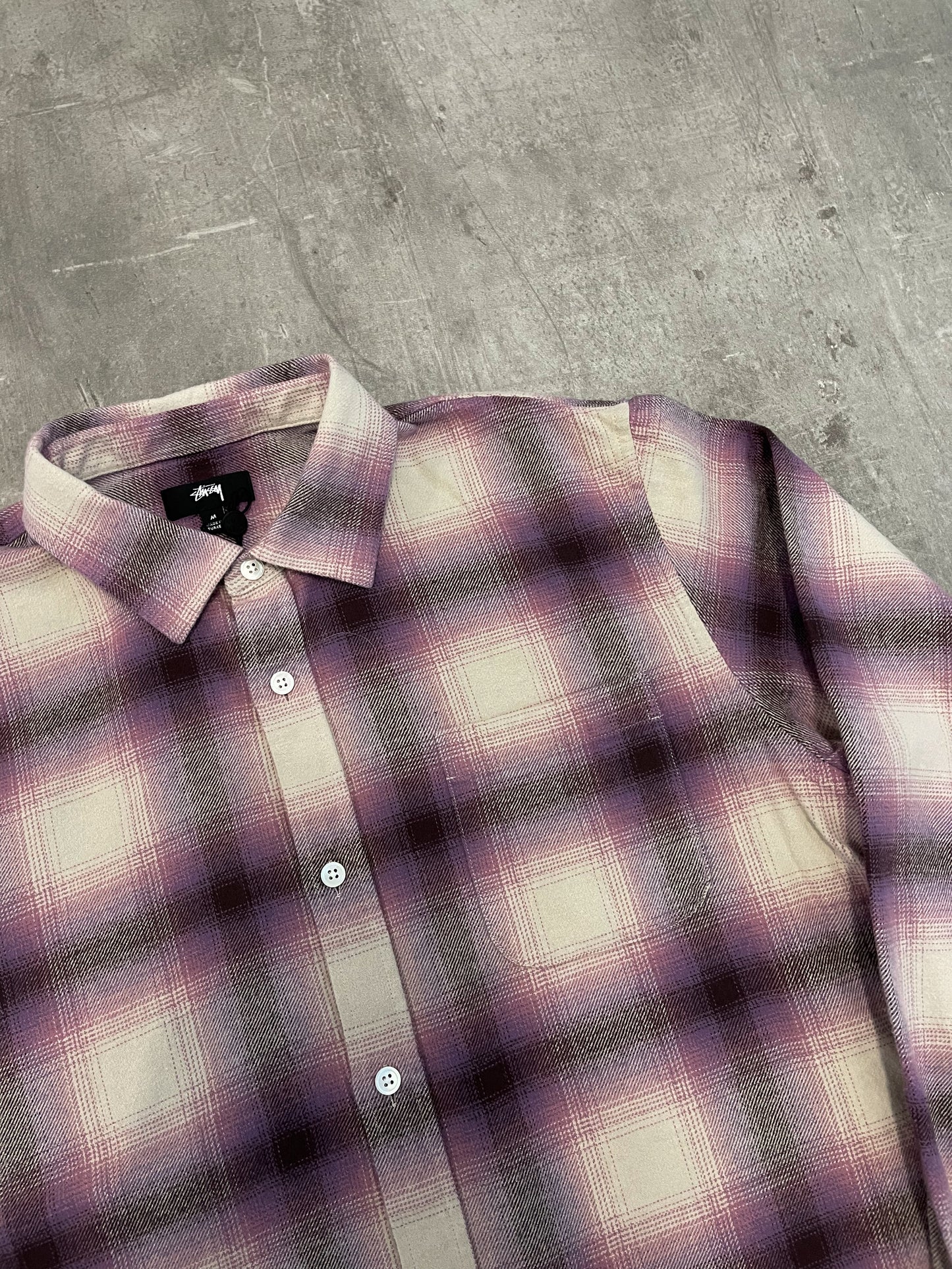 Stüssy Bay Plaid Shirt Berry