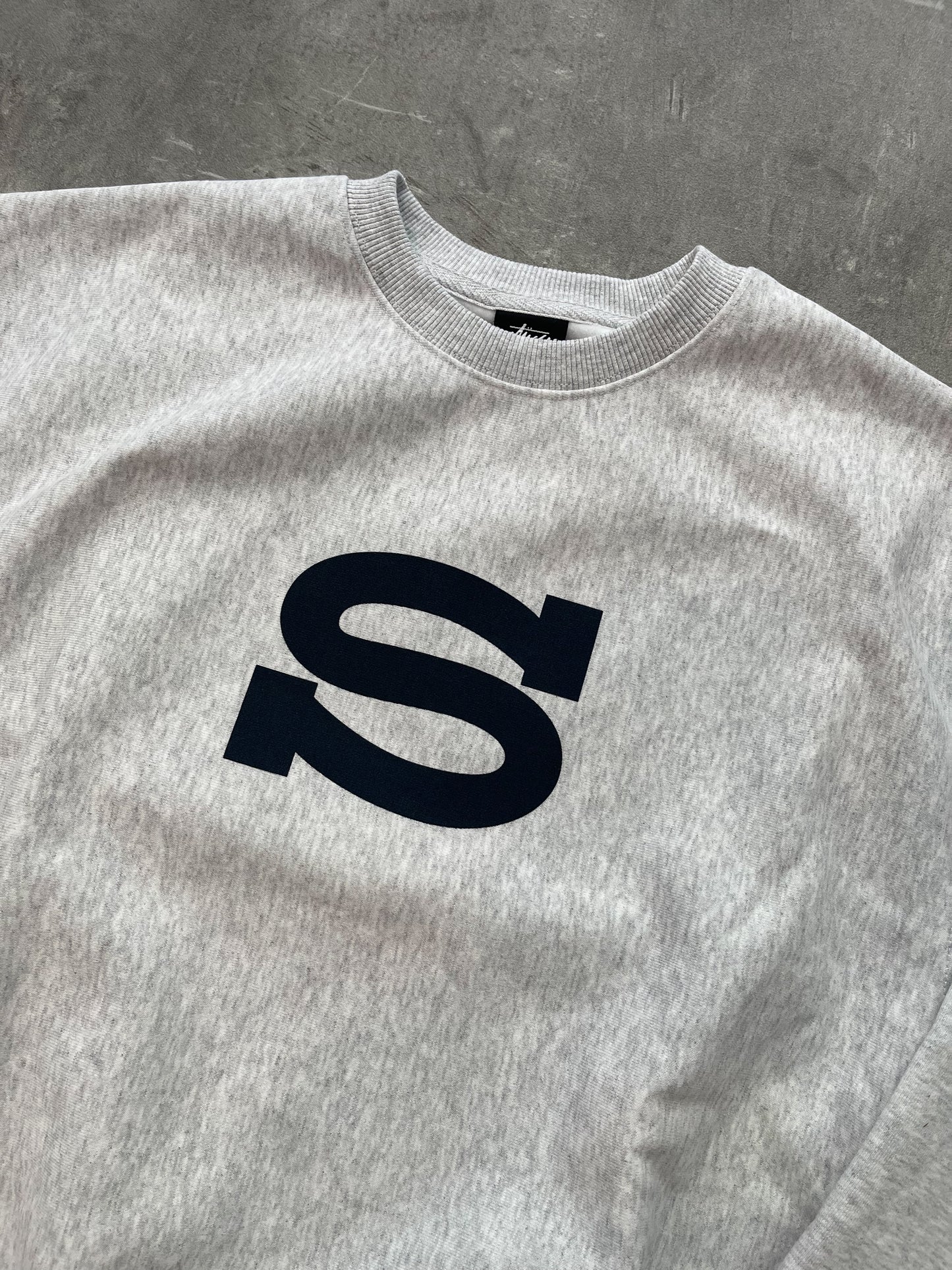 Stüssy Letterman Crew Sweater Ash Heather