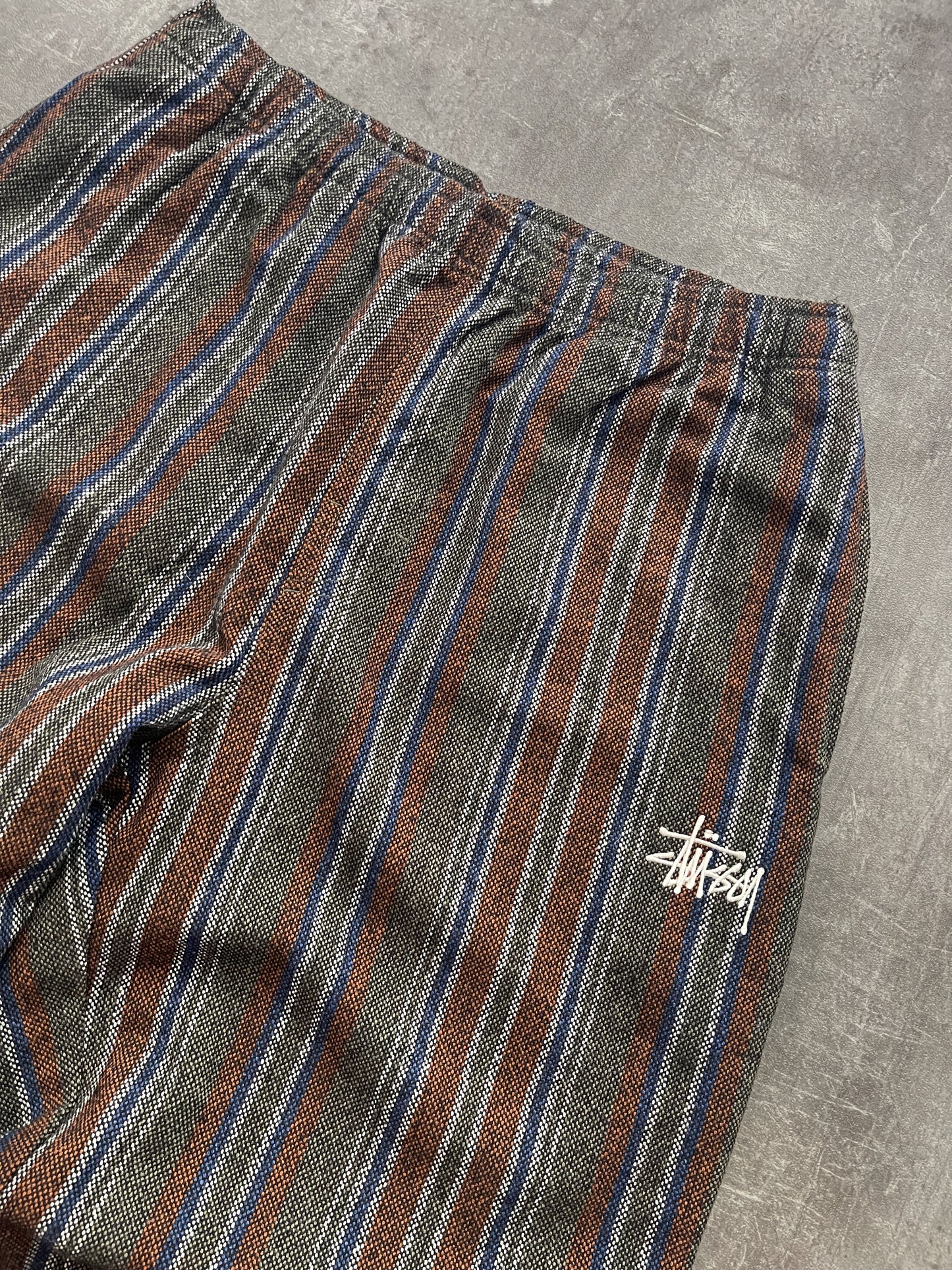 Stüssy Wool Stripe Relaxed Pants Olive
