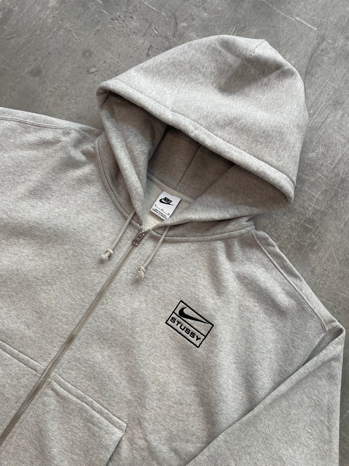 Nike x Stüssy Fleece Zip-Hoodie grey