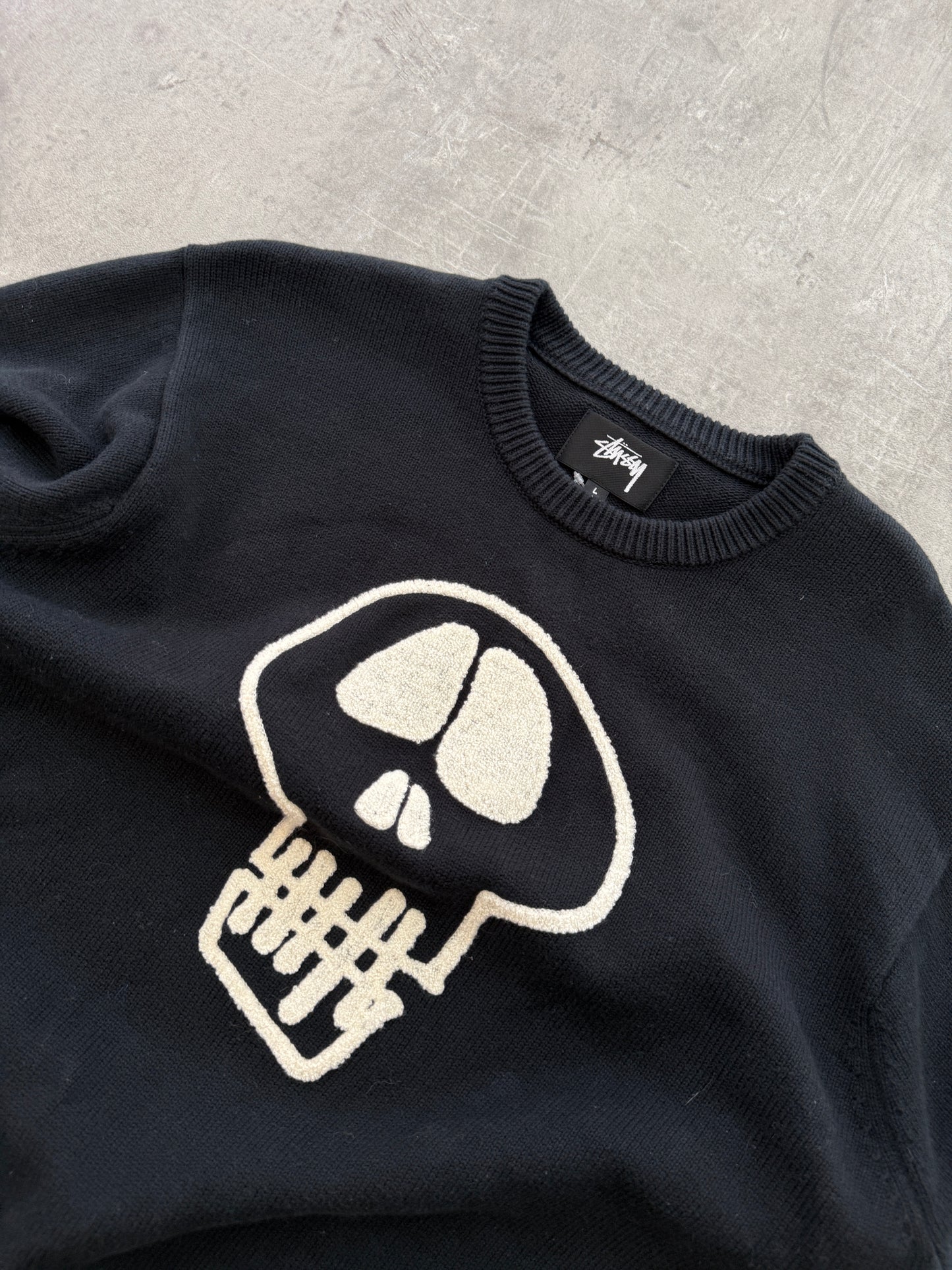 Stüssy Skull Knit Sweater black