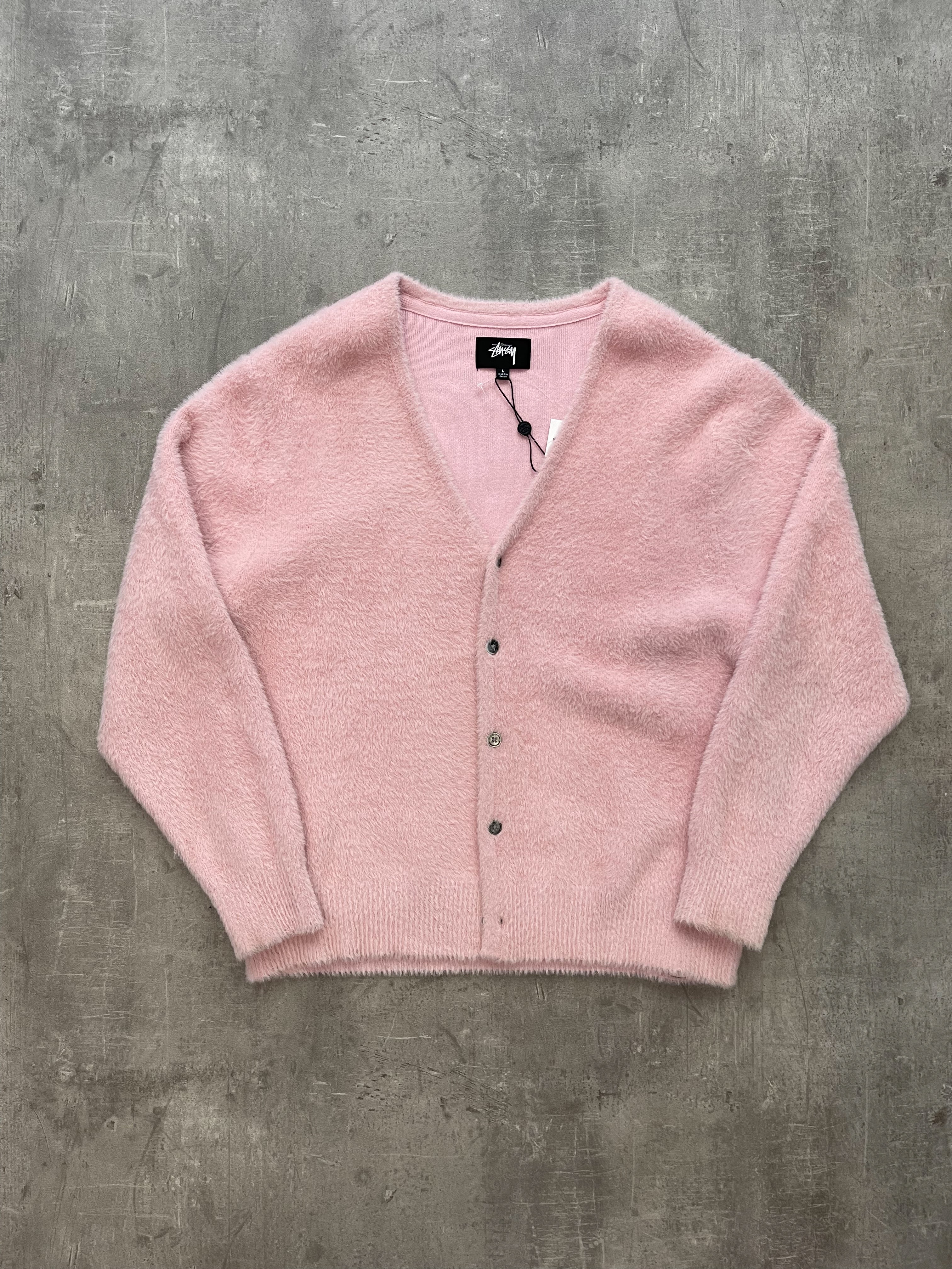 Stüssy Shaggy Cardigan Light Pink
