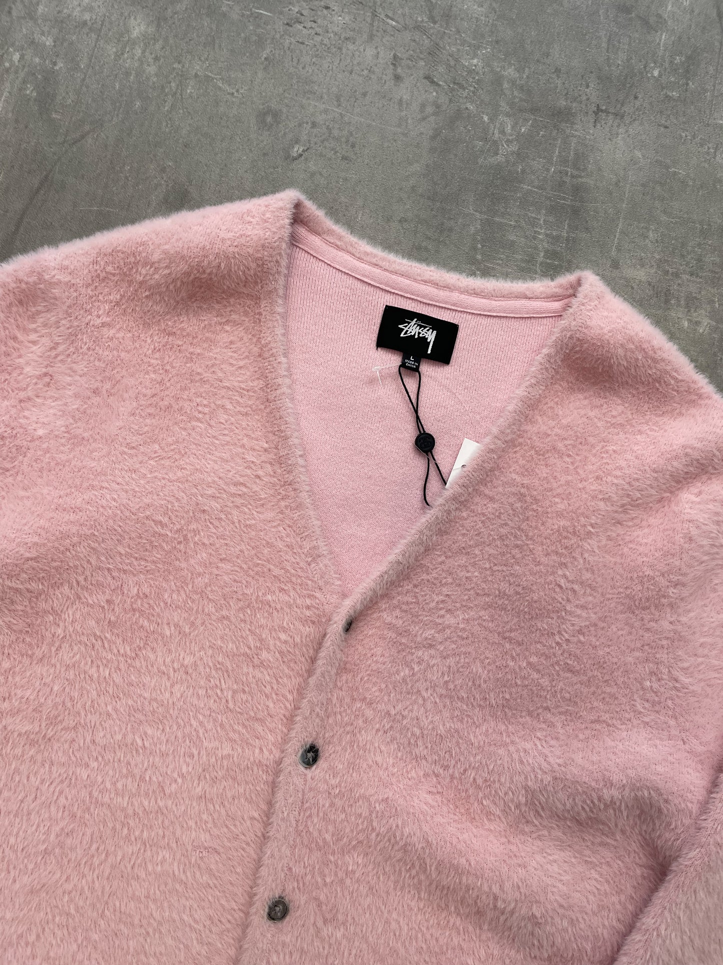 Stüssy Shaggy Cardigan Light Pink