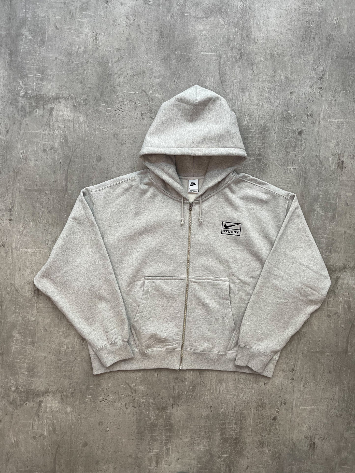 Nike x Stüssy Fleece Zip-Hoodie grey