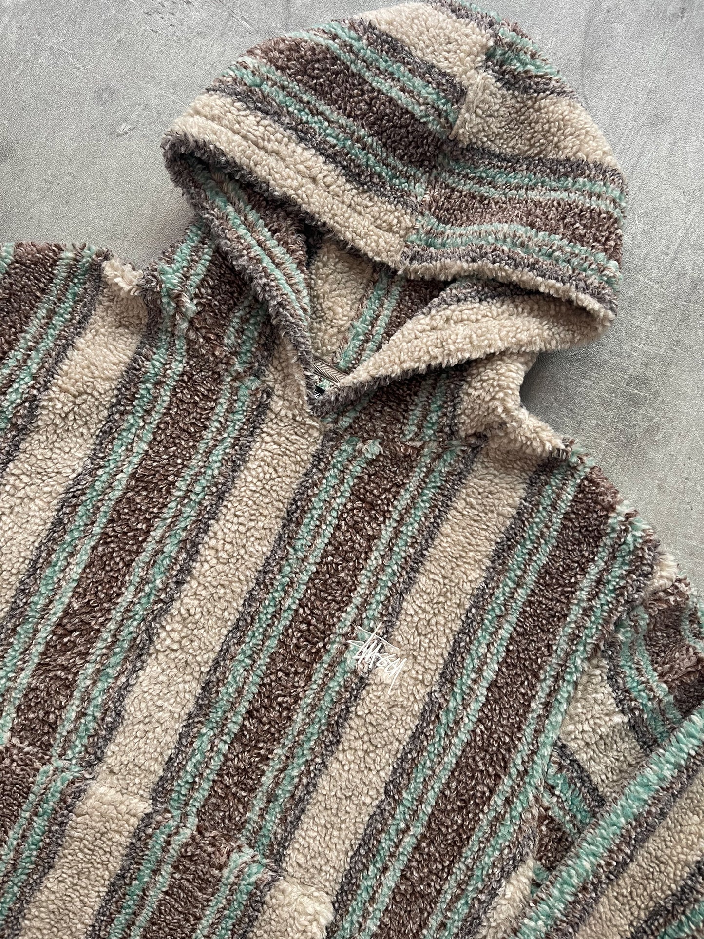 Stüssy Stripe Sherpa Hoodie