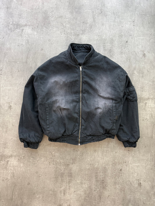 Colors Clothing Company Denim Bomber Jacket dark grey