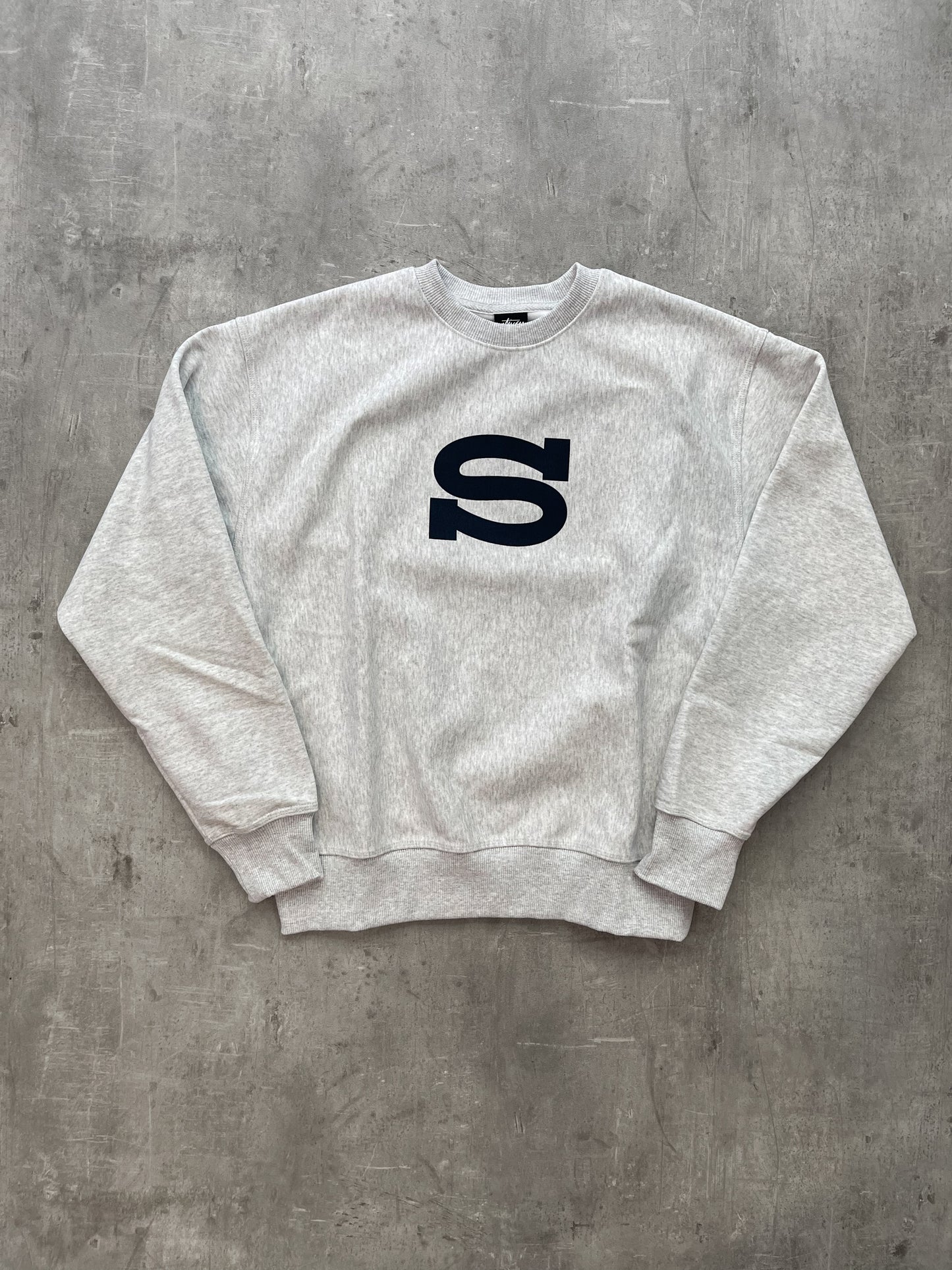 Stüssy Letterman Crew Sweater Ash Heather
