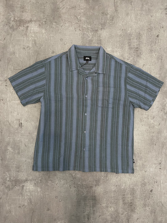 Stüssy Waffle-Stripe Shirt Blue