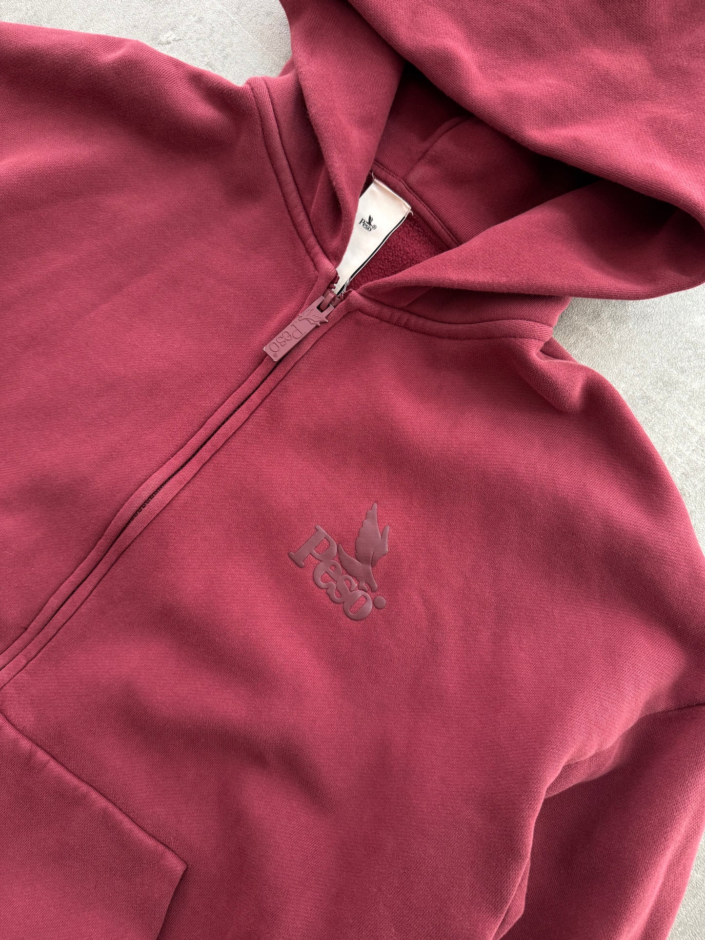 Peso Raws Zip-Hoodie burgundy