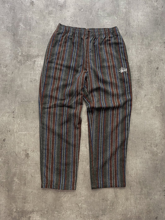 Stüssy Wool Stripe Relaxed Pants Olive