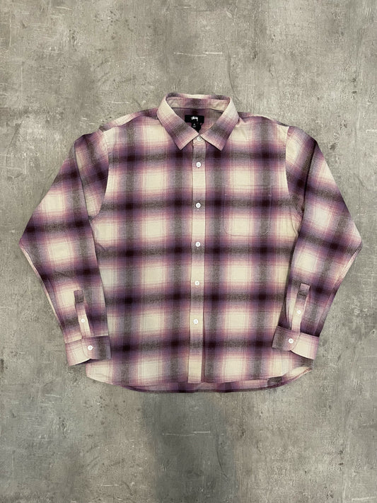 Stüssy Bay Plaid Shirt Berry