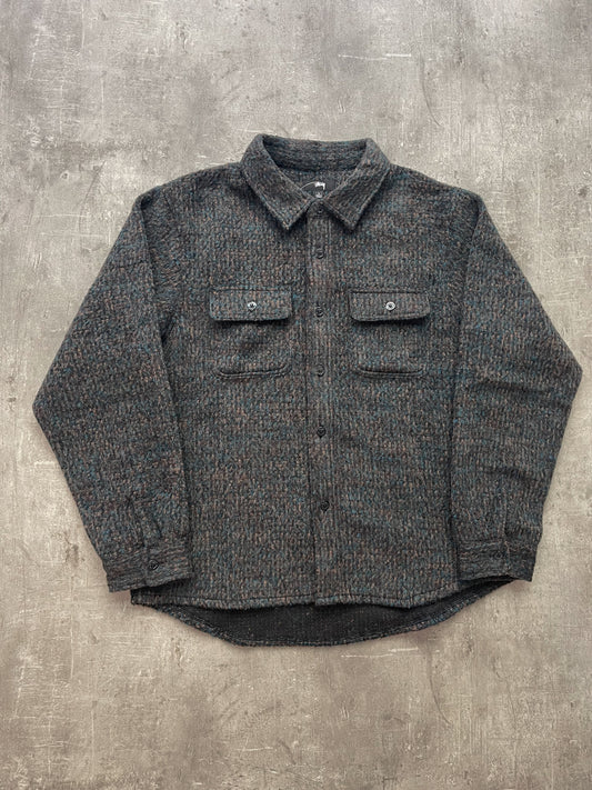 Stüssy Speckled Wool CPO Shirt Black