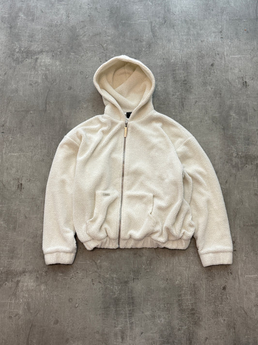Peso Teddy Zip-Hoodie white