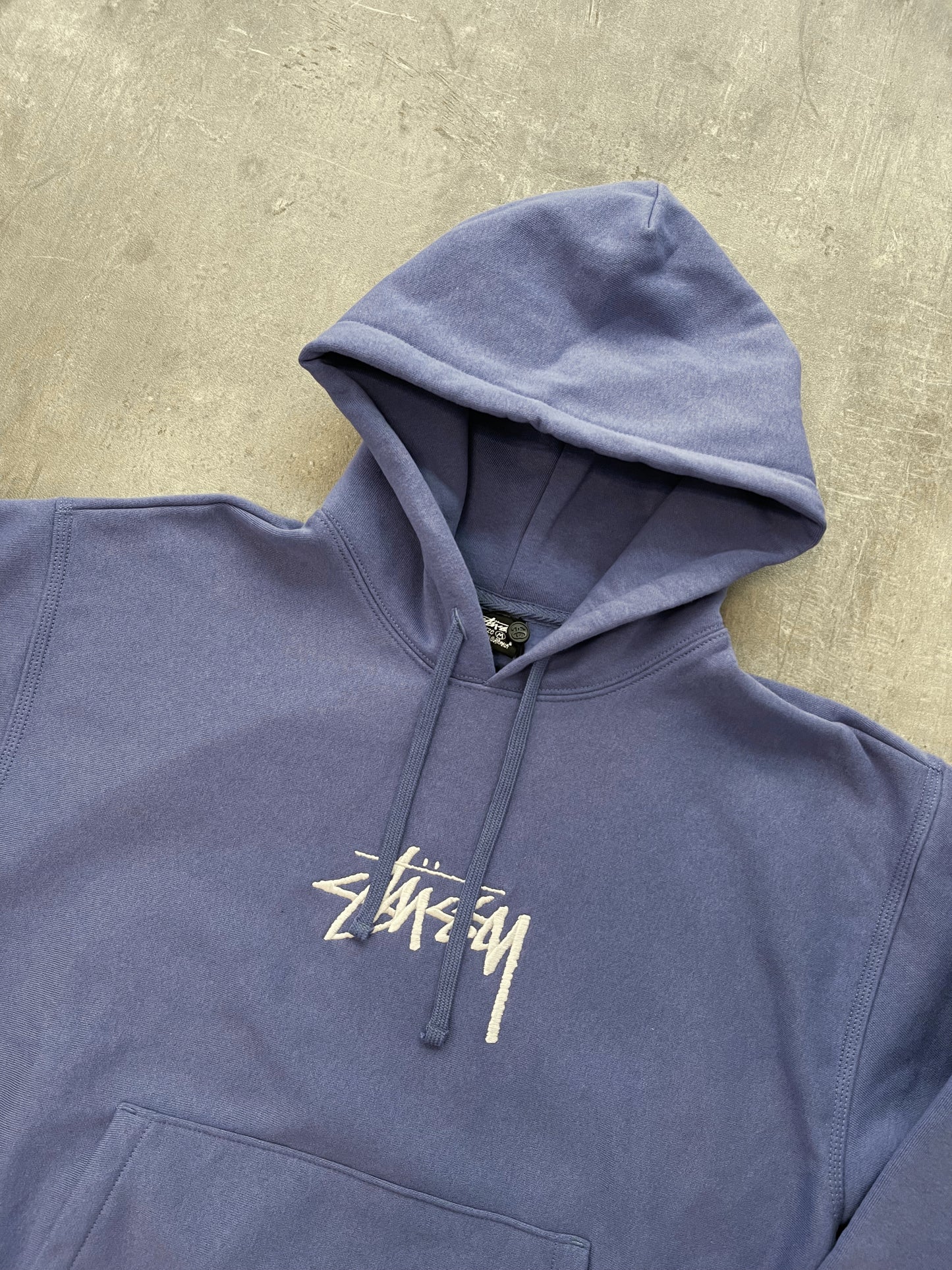 Stüssy Stock Logo Applique Hoodie Storm