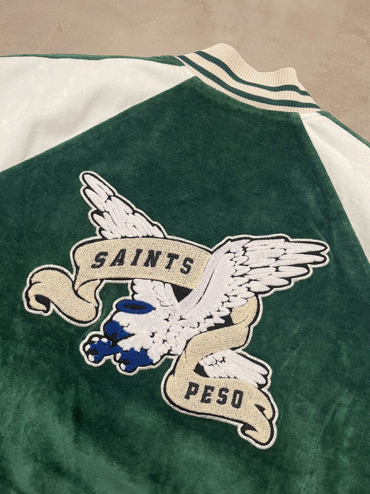 Peso Saints Velvet College Bomber