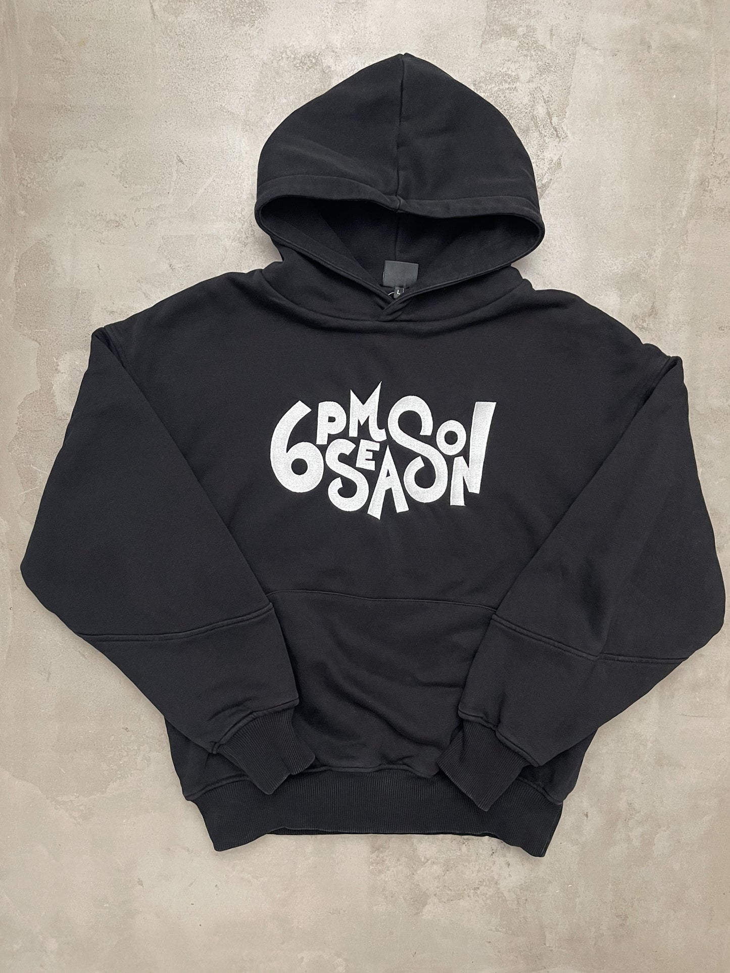 6PM DoubleLayer Hoodie Black